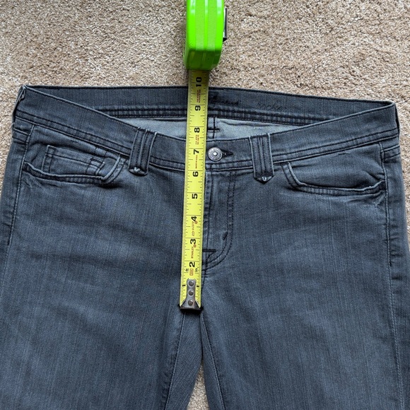 7 For All Mankind Rocker Bootcut Jeans | Charcoal Black 31 | USA Made - Picture 9 of 15